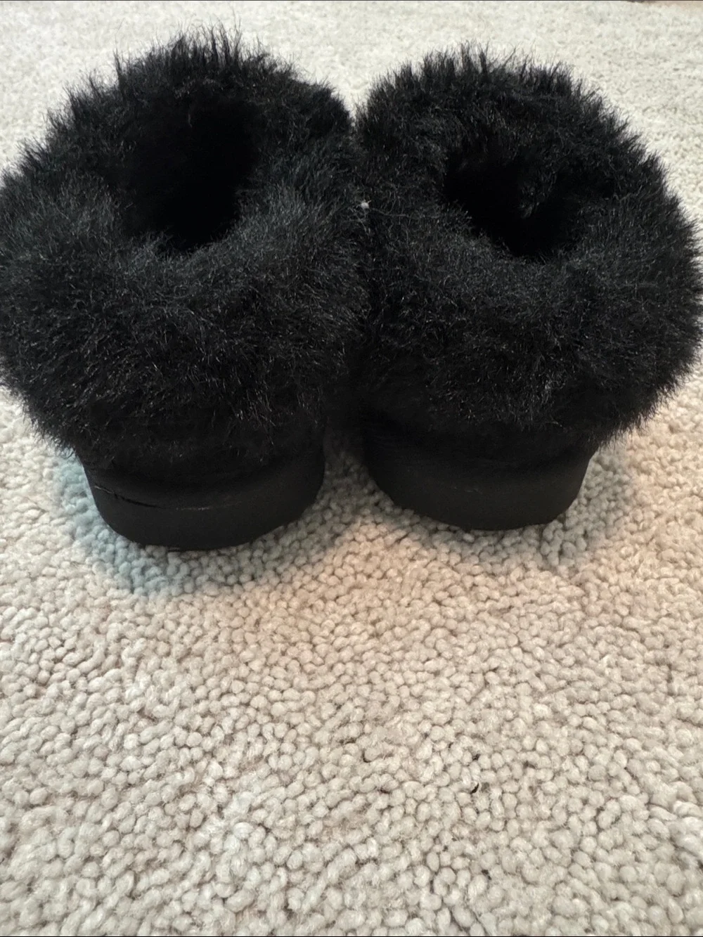 Target Black Faux-Fur Cuff Slip-On Kids Slippers